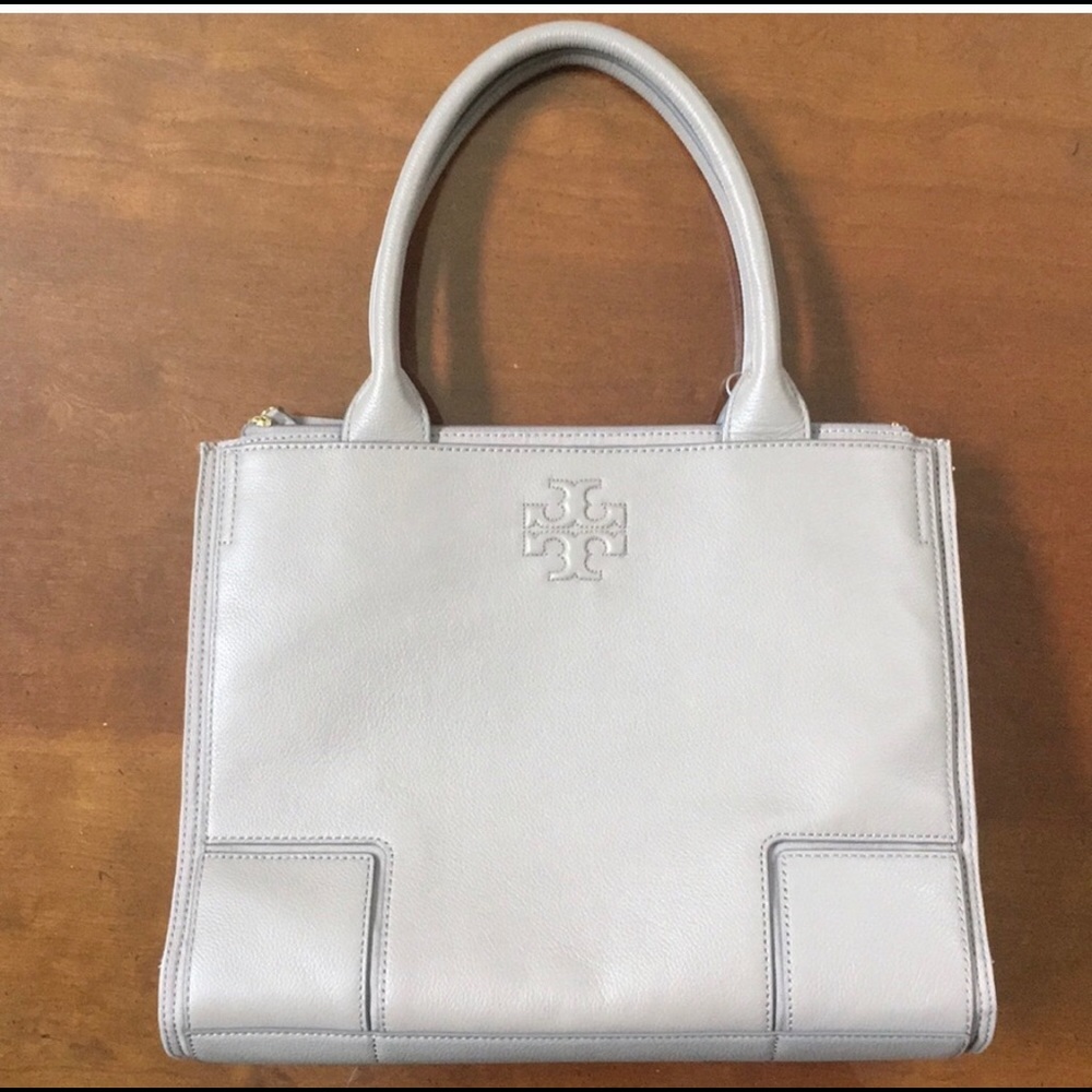 NWT Tory Burch French grey Ella Canvas handbag